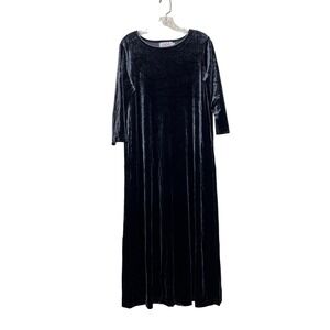 Rouge Black Velvet Maxi‎ Dress Whimsygoth Witchy 3/4 Sleeve Gothic Size Medium